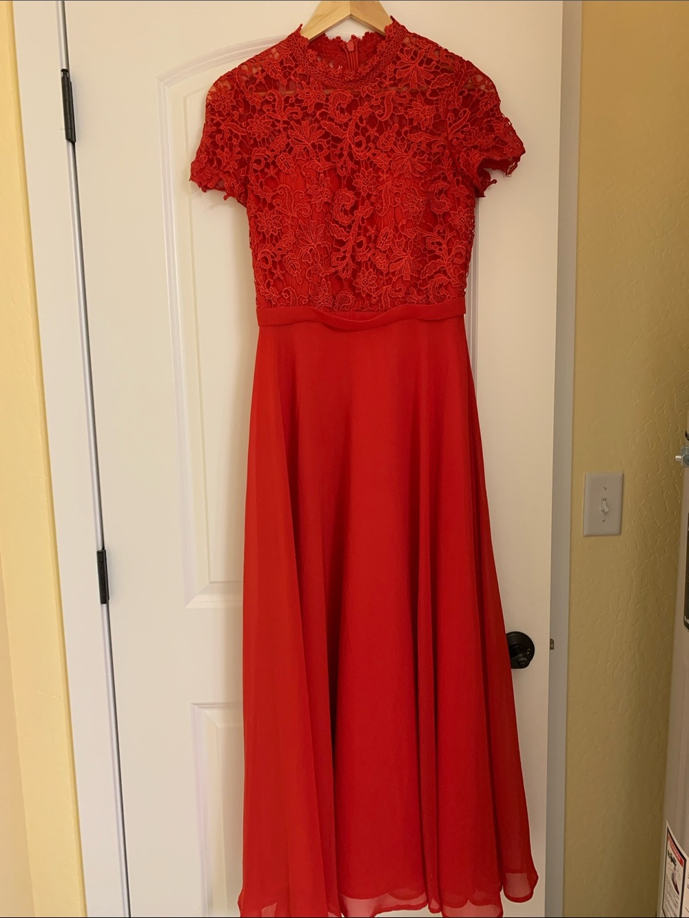 JJ's House Red Lace Evening Dress